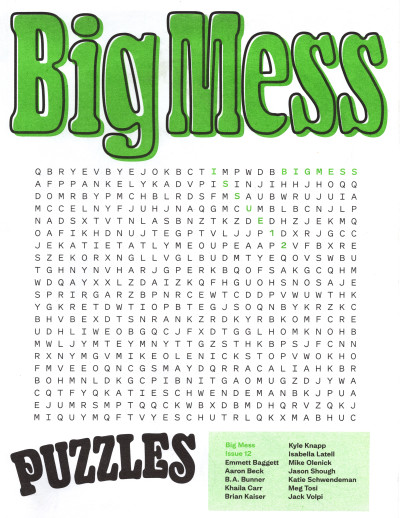 Big Mess #12: Puzzles